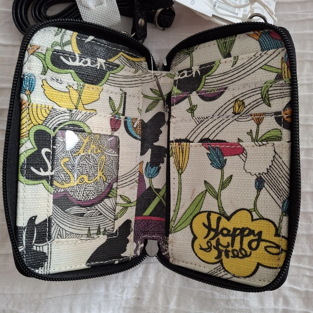 Sakroots Peace Motif Cell Phone Crossbody Wallet - Picture 2 of 3